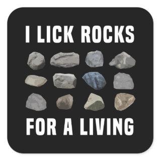 I lick Rocks for a Living Geologist Gift Square Sticker