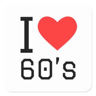 I love 60s square sticker