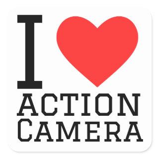 I love action camera square sticker