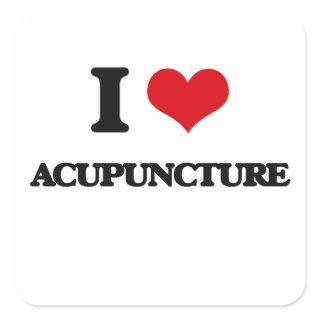 I Love Acupuncture Square Sticker