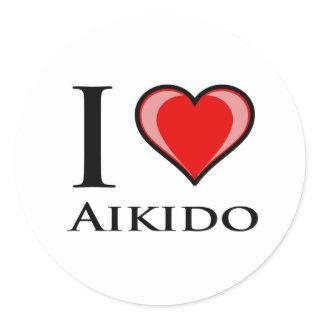I Love Aikido Classic Round Sticker