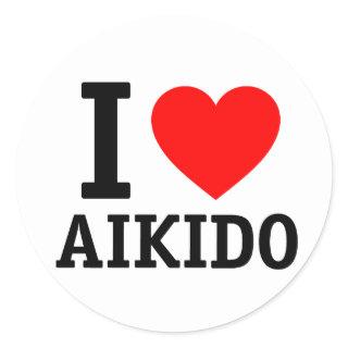 I Love Aikido Classic Round Sticker