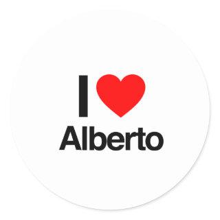i love alberto classic round sticker