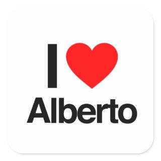 i love alberto square sticker