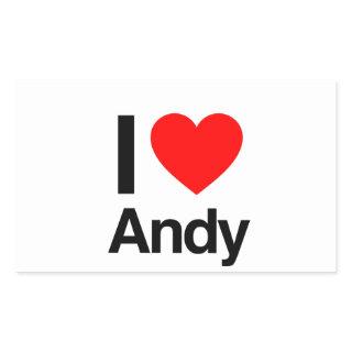 i love andy rectangular sticker