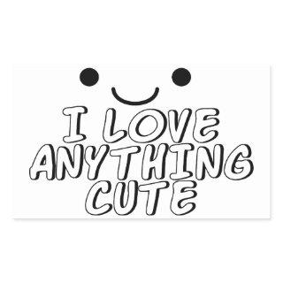 I Love Anything Cute Rectangular Sticker