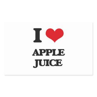 I Love Apple Juice Rectangular Sticker