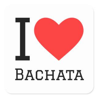 I love bachata square sticker