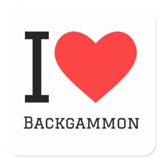 I love backgammon square sticker