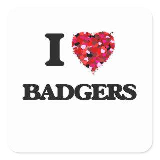 I love Badgers Square Sticker