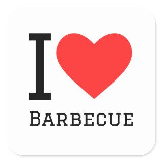 I love barbecue square sticker