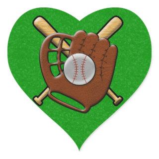 I Love Baseball! Heart Sticker