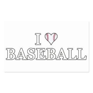 I Love Baseball Rectangular Sticker