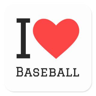 I love baseball square sticker