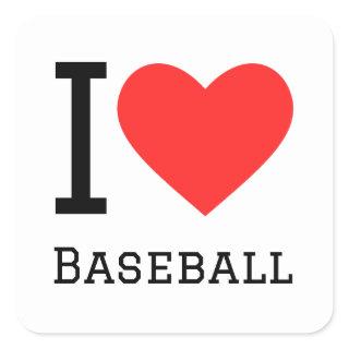 I love baseball square sticker