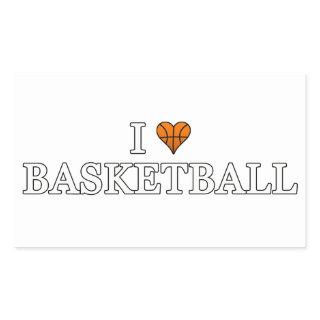 I Love Basketball Rectangular Sticker
