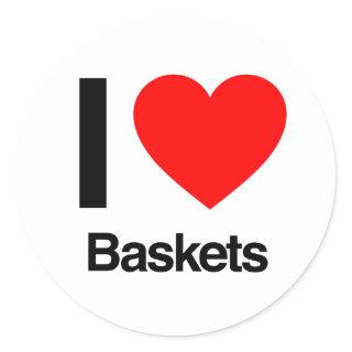 i love baskets classic round sticker