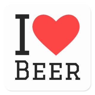 I love beer square sticker