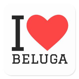 I love beluga square sticker