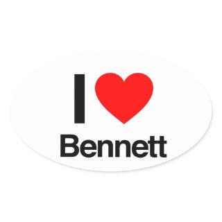 i love bennett oval sticker