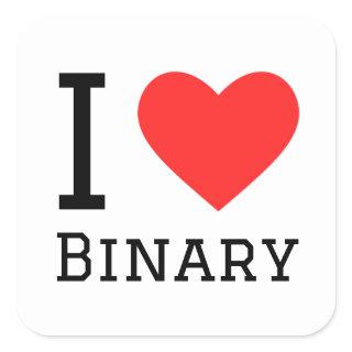 I love binary square sticker