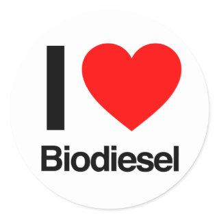 i love biodiesel classic round sticker