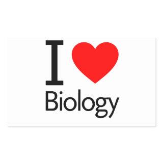 I Love Biology Rectangular Sticker