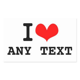 I Love blah blah(5~8 letters) Rectangular Sticker