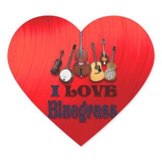 I LOVE BLUEGRASS -STICKER HEART STICKER