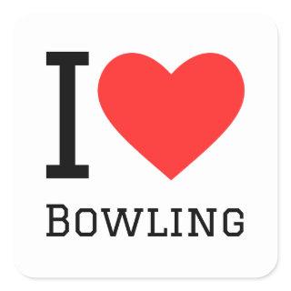 I love bowling square sticker