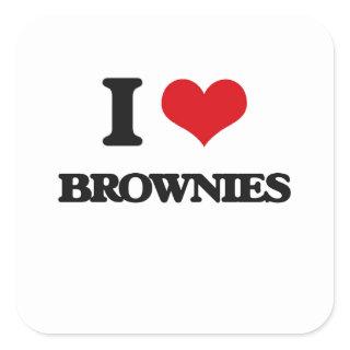 I Love Brownies Square Sticker