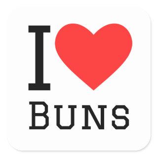 I love buns square sticker