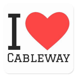 I love cableway square sticker