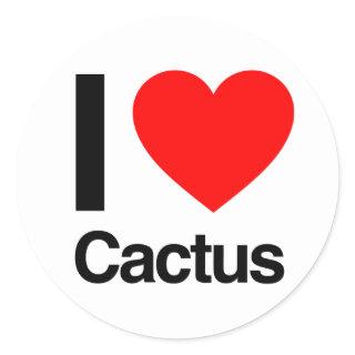 i love cactus classic round sticker