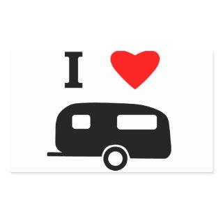 I Love Camping Rectangular Sticker