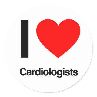 i love cardiologists classic round sticker