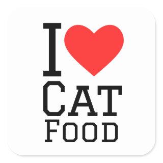 I love cat food square sticker