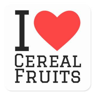 I love cereal fruits square sticker