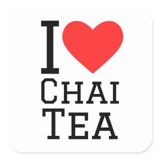 I love chai tea square sticker