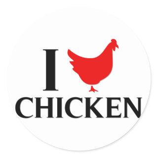 I Love Chicken Classic Round Sticker