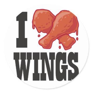 I Love Chicken Wings Classic Round Sticker