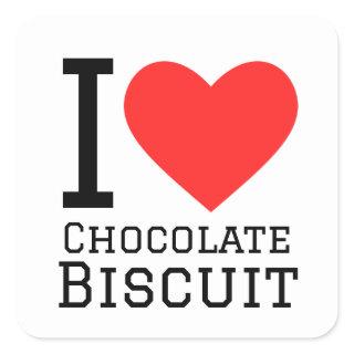 I love chocolate biscuit square sticker