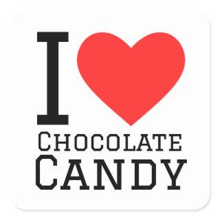 I love chocolate candy square sticker