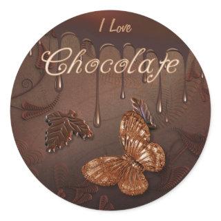 I Love Chocolate Classic Round Sticker