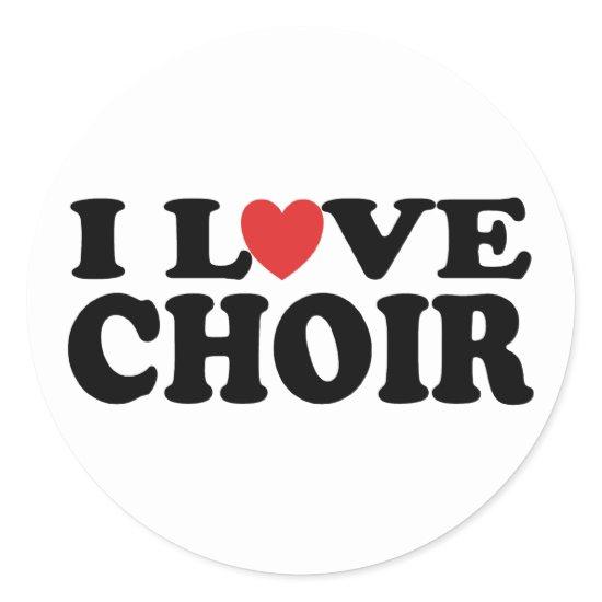 I Love Choir Classic Round Sticker