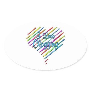 I Love Clogging Oval Sticker