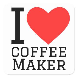 I love coffee maker square sticker