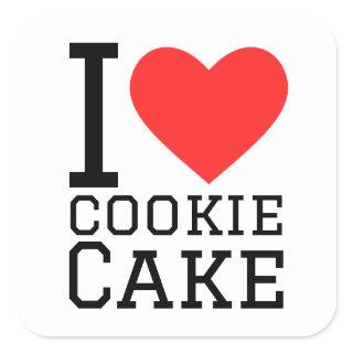 I love cookie cake  square sticker