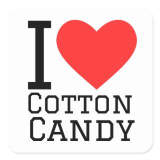 I love cotton candy  square sticker