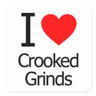 I Love Crooked Grinds Square Sticker